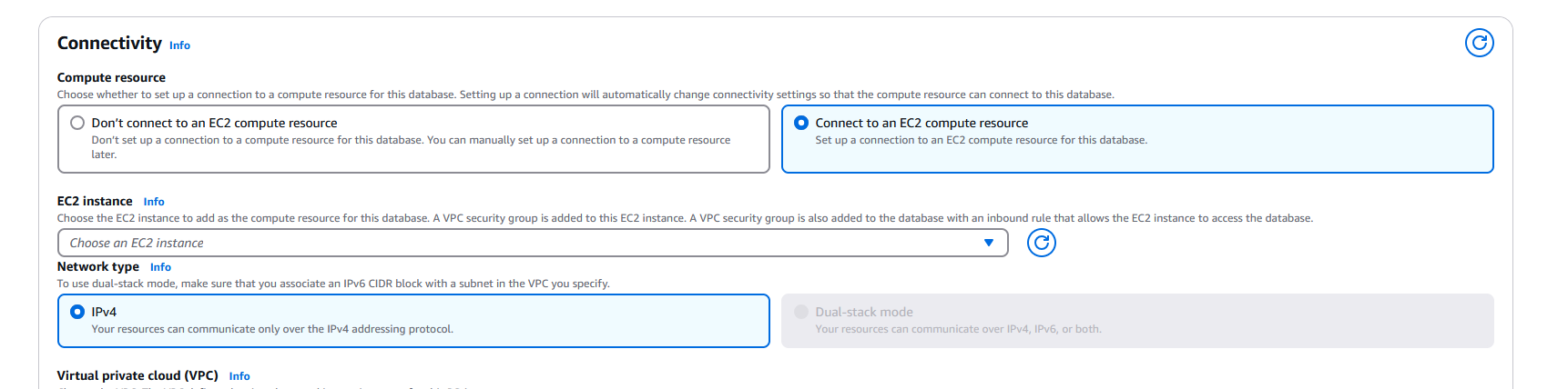 AWS ec2 connect RDS
